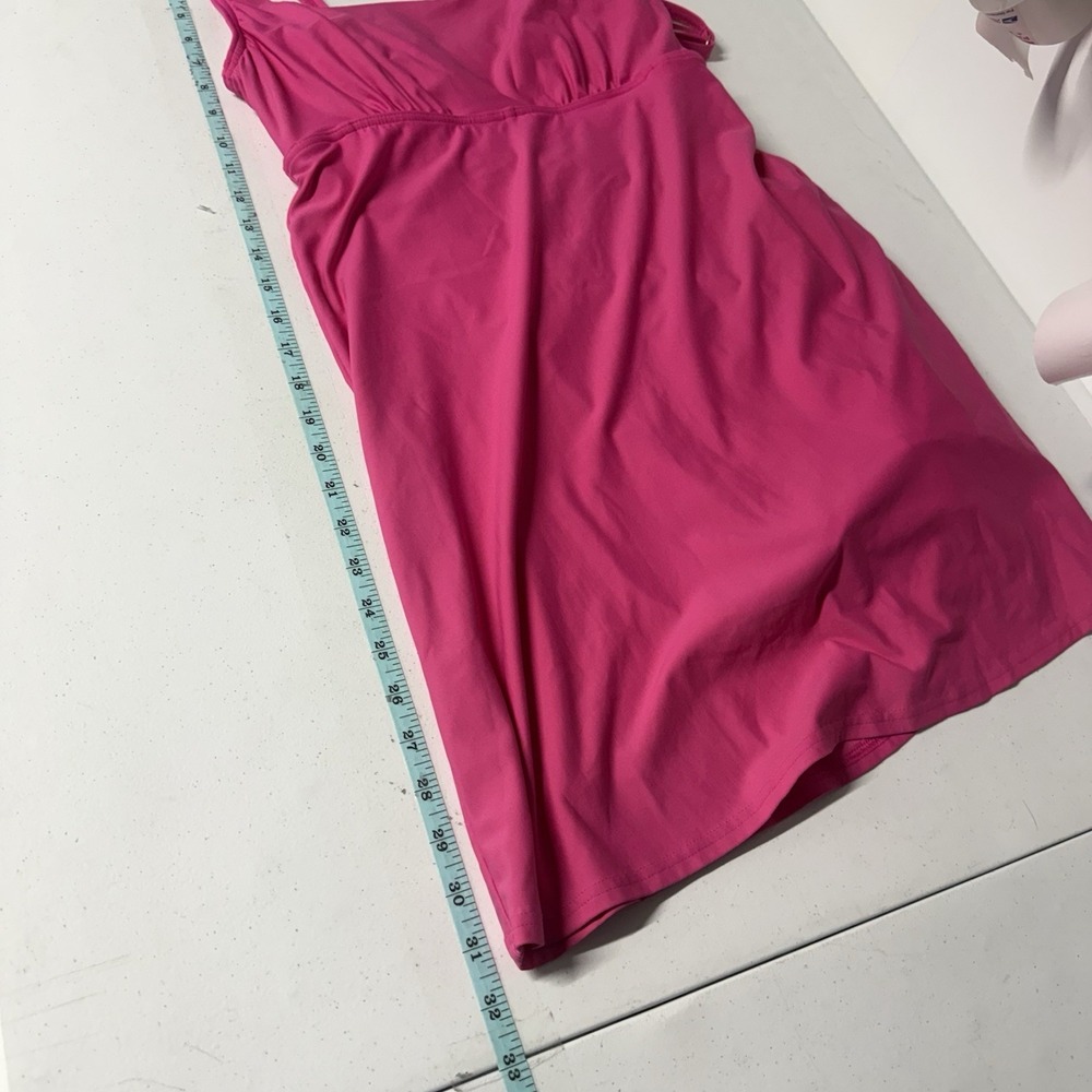 Lands End Womens Tummy Control Square Neck Swim Dress Attached Shorts Size 8 - Picture 3 of 16
